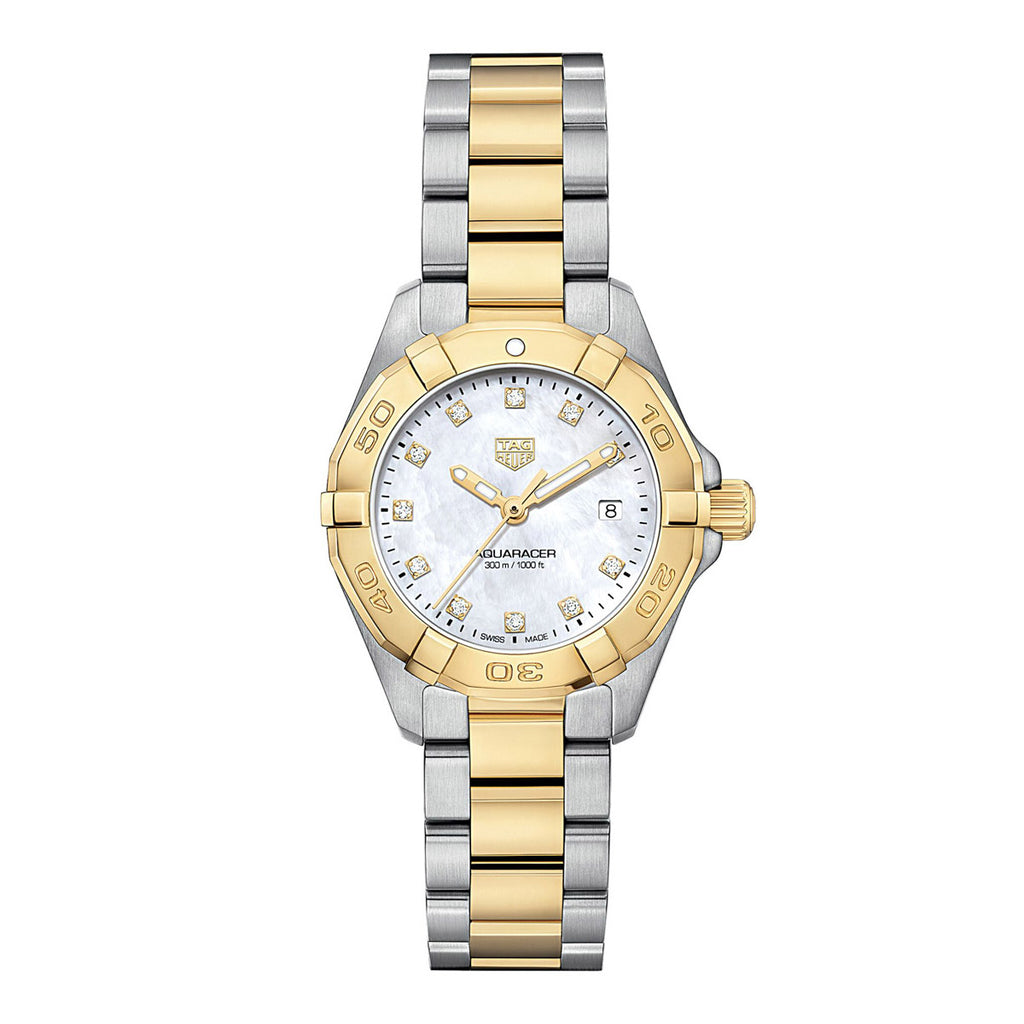 Tag Heuer - Aquaracer 27 mm Women's Mother of Pearl Diamond Dial Two-Tone - WBD1422.BB0321
