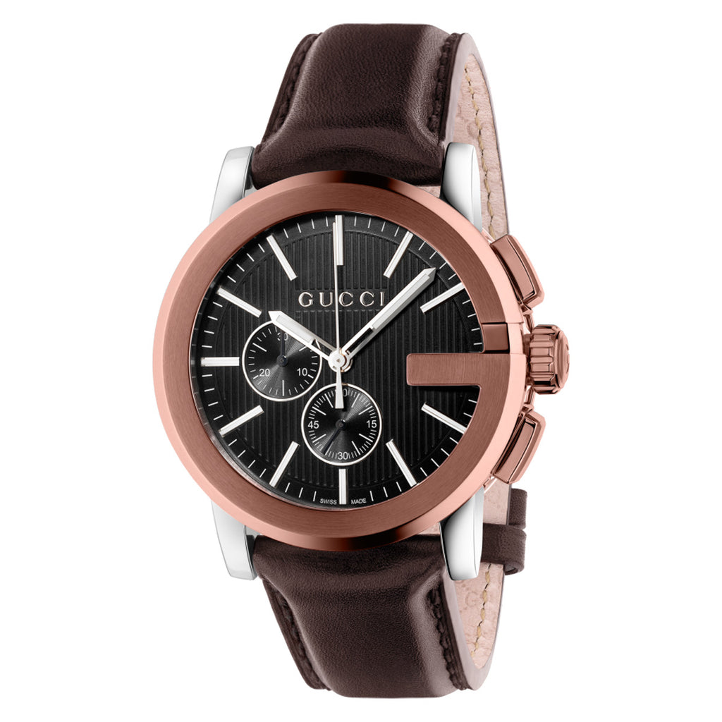Gucci G-CHRONO XL 44 mm Steel & Brown PVD Case Guilloché Dial - YA101202