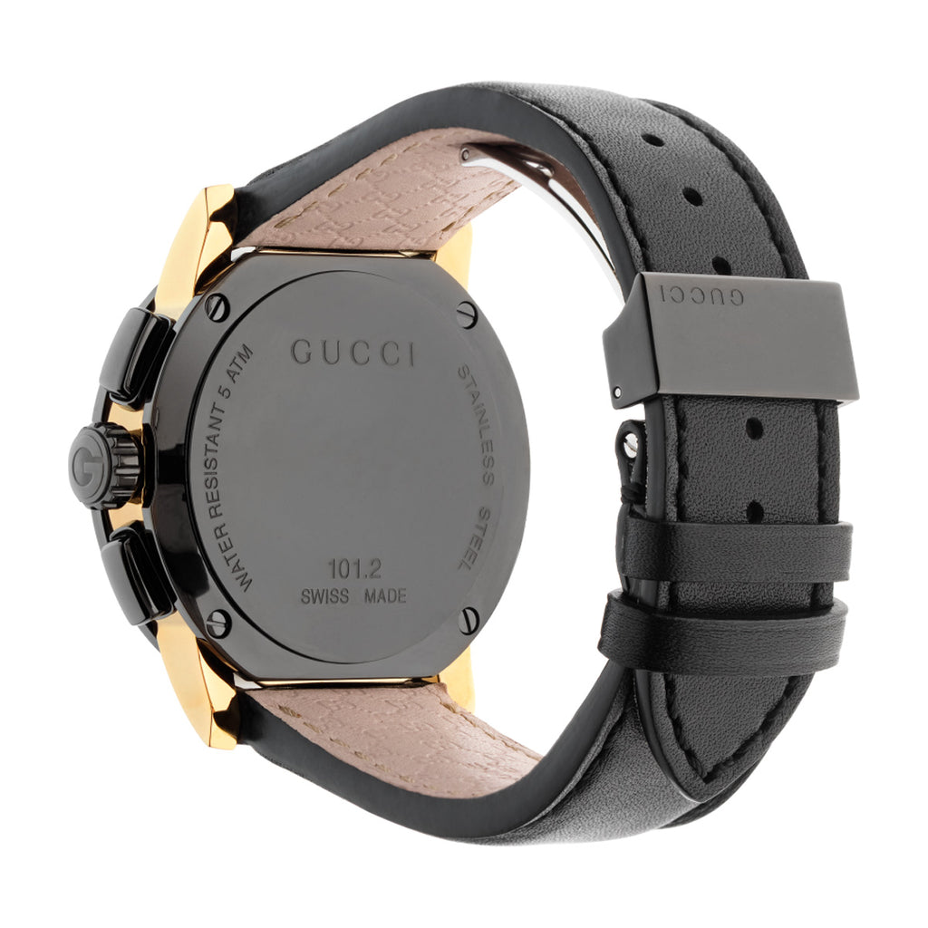 Gucci G-CHRONO XL 44 mm Black & Yellow Gold PVD Guilloché Dial - YA101203