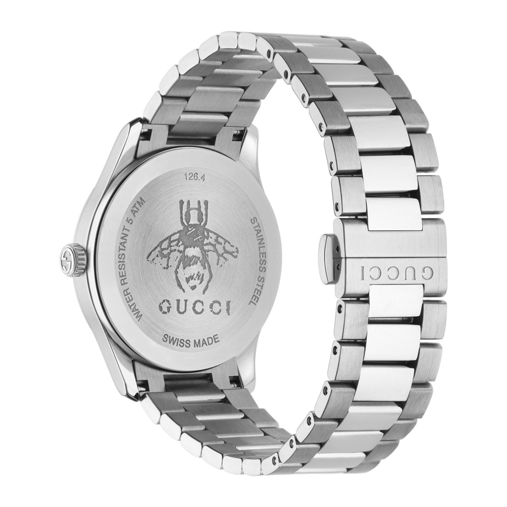 Gucci G-Timeless Iconic 38 mm Silver Guilloche Dial Stainless Bracelet - YA1264028
