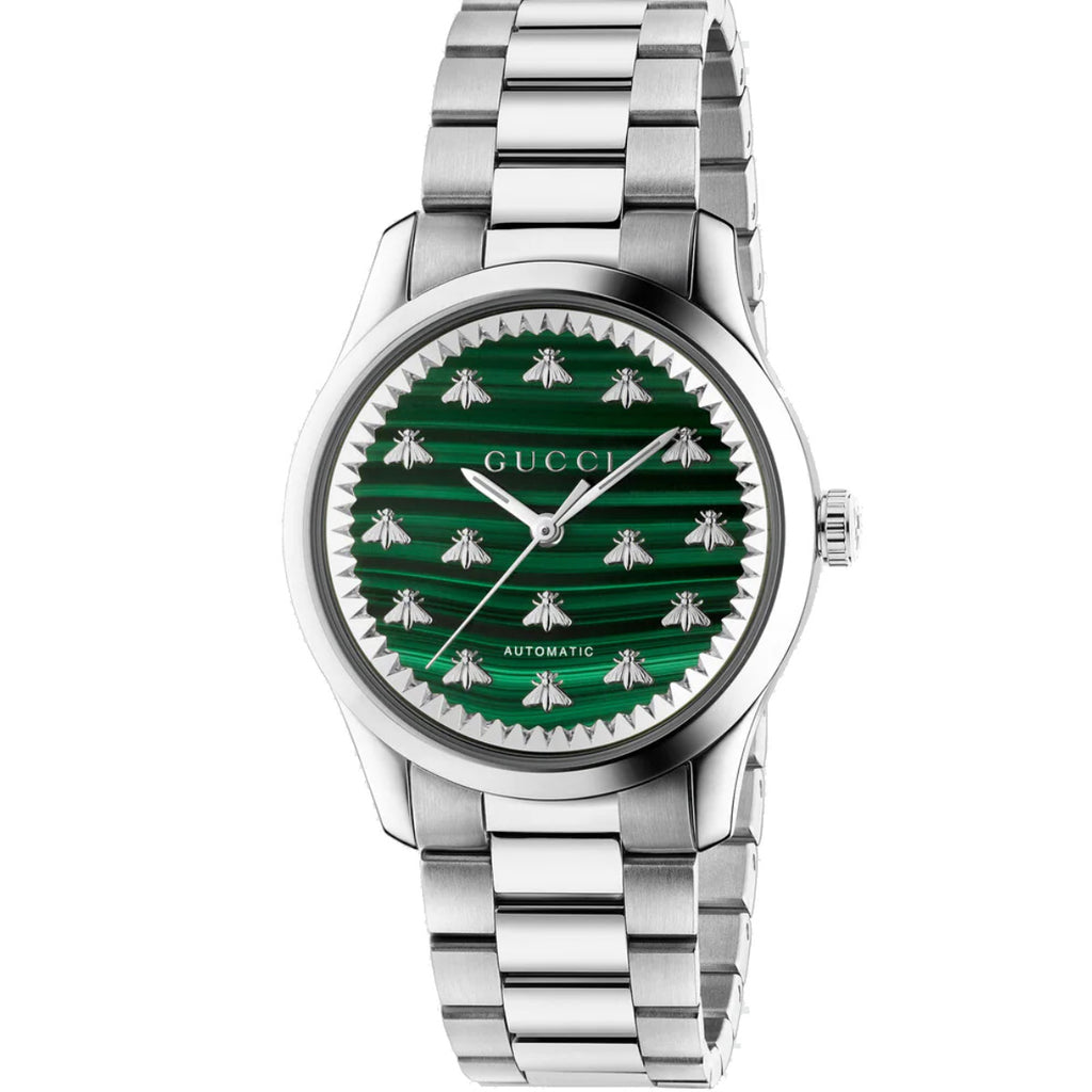 Gucci G-Timeless With Bee Motif 38 mm Automatic Malachite Green Dal - YA1264176