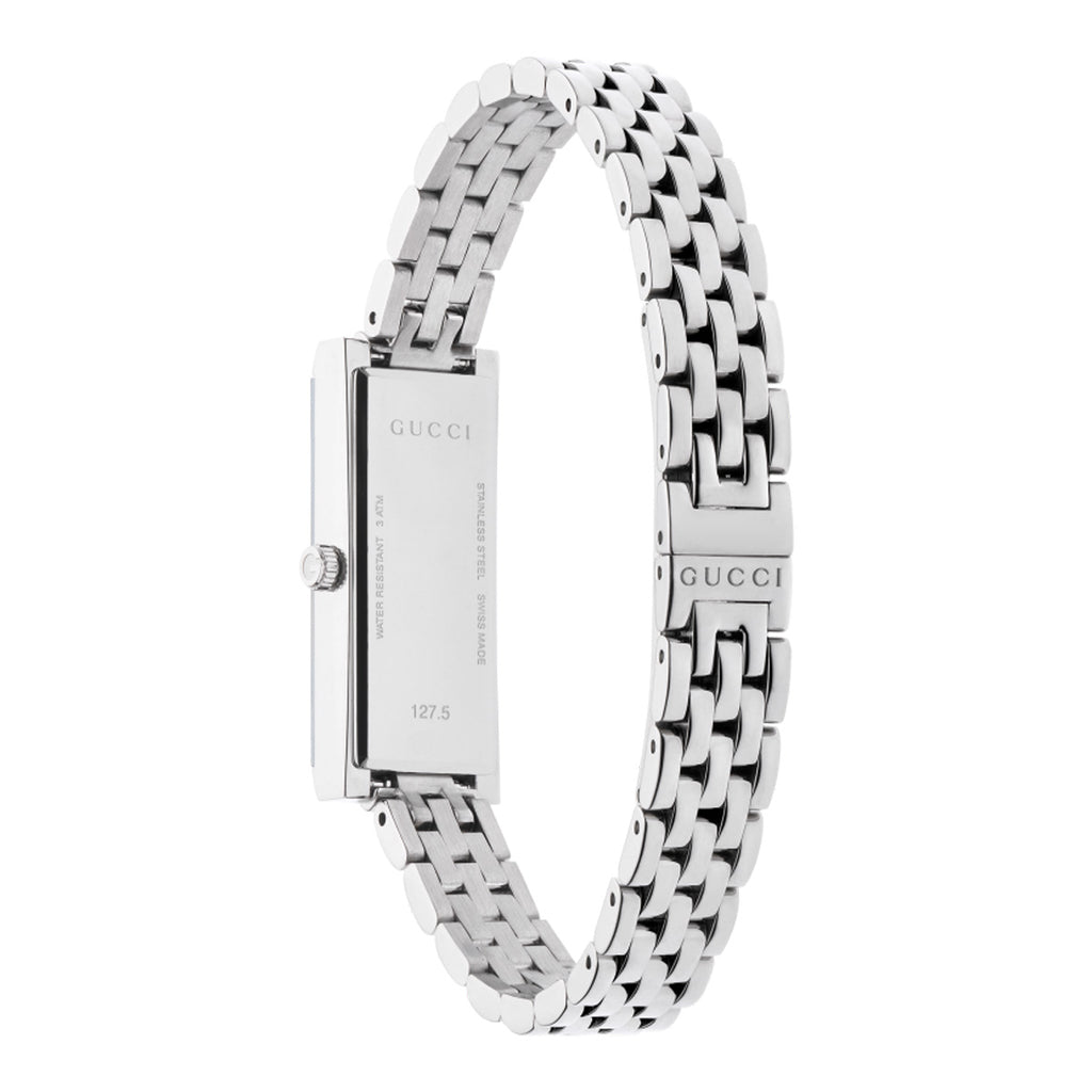 Gucci G-Frame 25 mm Women's Black Diamond Dial Steel Bracelet - YA127504