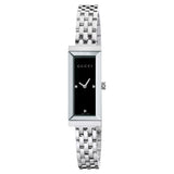 Gucci G-Frame 25 mm Women's Black Diamond Dial Steel Bracelet - YA127504