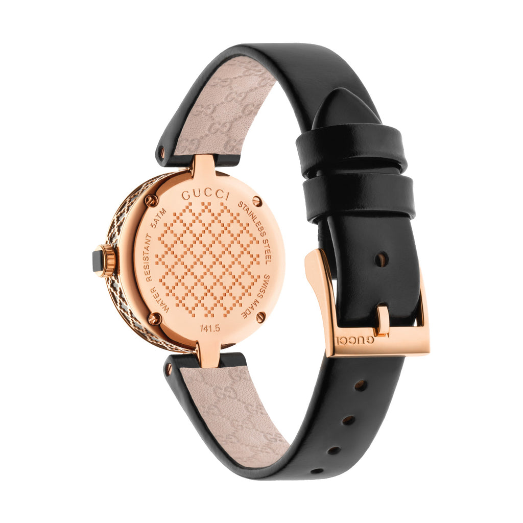 Gucci Diamantissima 27 mm Pink Gold Lacquered Diamond Pattern Dial - YA141501
