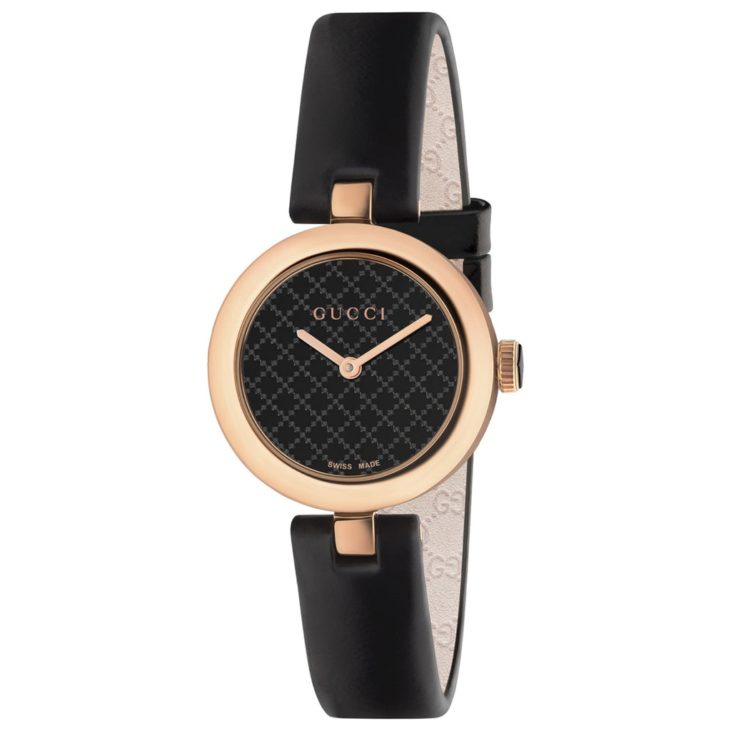 Gucci Diamantissima 27 mm Pink Gold Lacquered Diamond Pattern Dial - YA141501