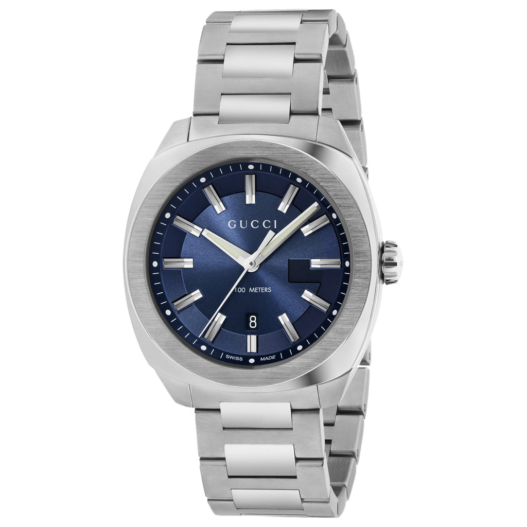 Gucci GG2570 41 mm M3 Blue Sun-Brushed Dial Steel Case & Bracelet - YA142303