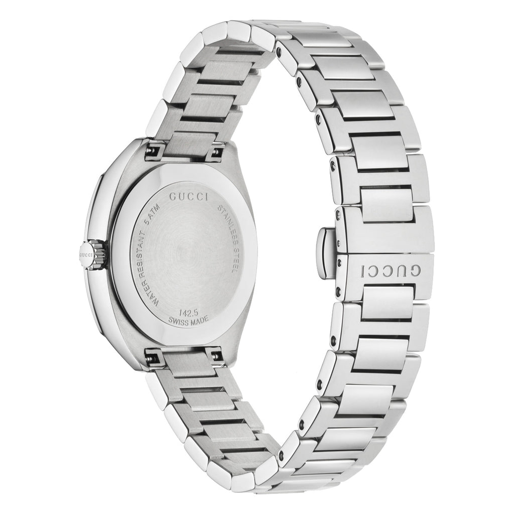 Gucci GG2570 29 mm White Sun-Brushed Diamond Dial Steel Bracelet - YA142504