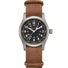 Load image into Gallery viewer, Hamilton - Khaki Field 38 mm Mechanical Leather Band Black Dial - H69439531