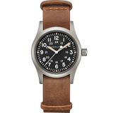 Hamilton - Khaki Field 38 mm Mechanical Leather Band Black Dial - H69439531