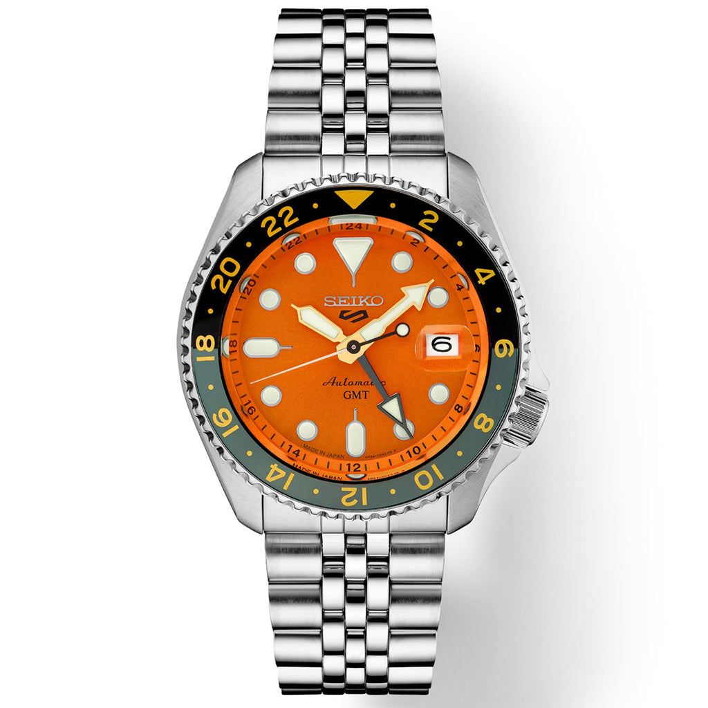 Seiko - 5 Sports SKX GMT Orange Dial Automatic Stainless Date - SSK005