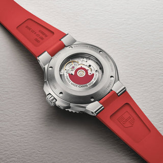 Oris - Aquis 43.5 mm Grey Dial Relief Bezel Red Rubber Band - 01 733 7789 4153-07 4 23 36FC