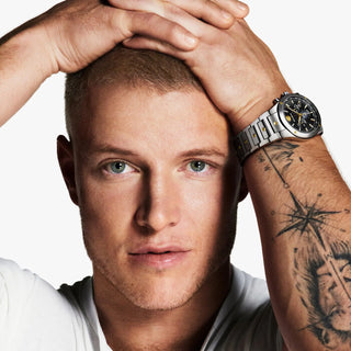 Movado - SE Chronograph 42 mm Steel Gold Black Dial - 0607972