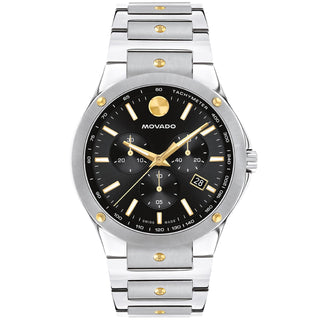 Movado - SE Chronograph 42 mm Steel Gold Black Dial - 0607972