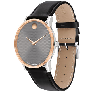 Movado - Museum Classic 40 mm Rose Gold & Steel Gray Sunray Dial - 0607999