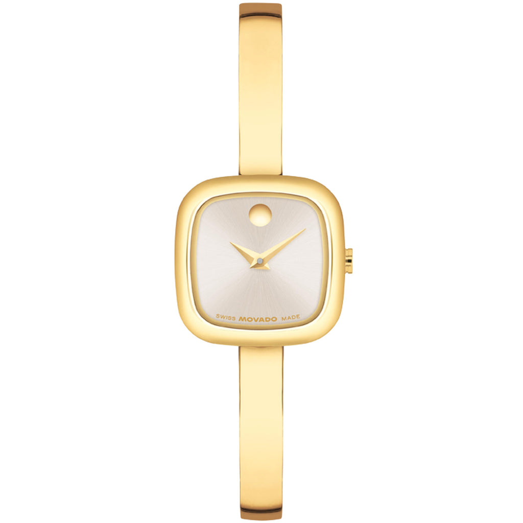 Movado - Museum Bangle 21.5 mm Cushion Case Champagne Dial - 0608058