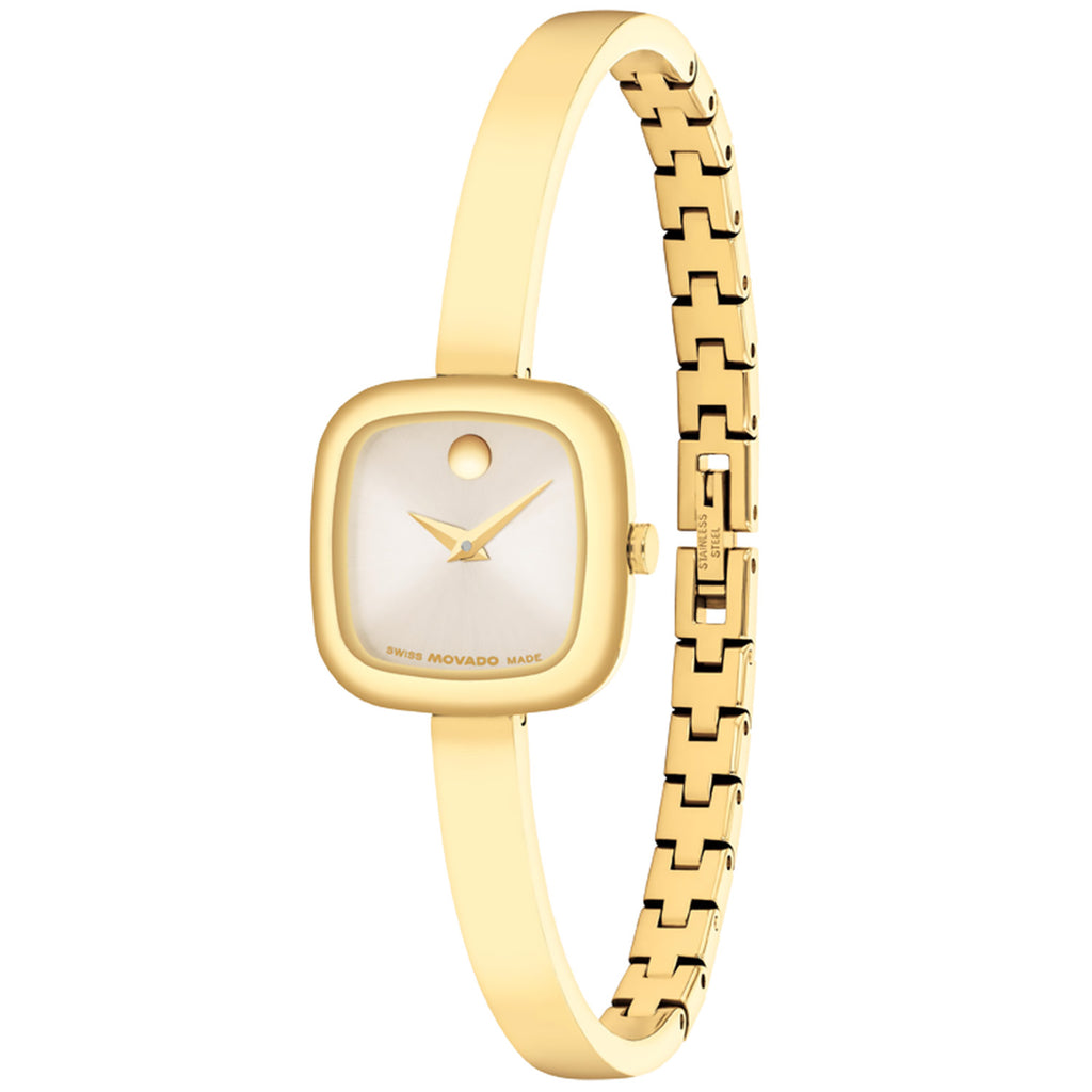 Movado - Museum Bangle 21.5 mm Cushion Case Champagne Dial - 0608058