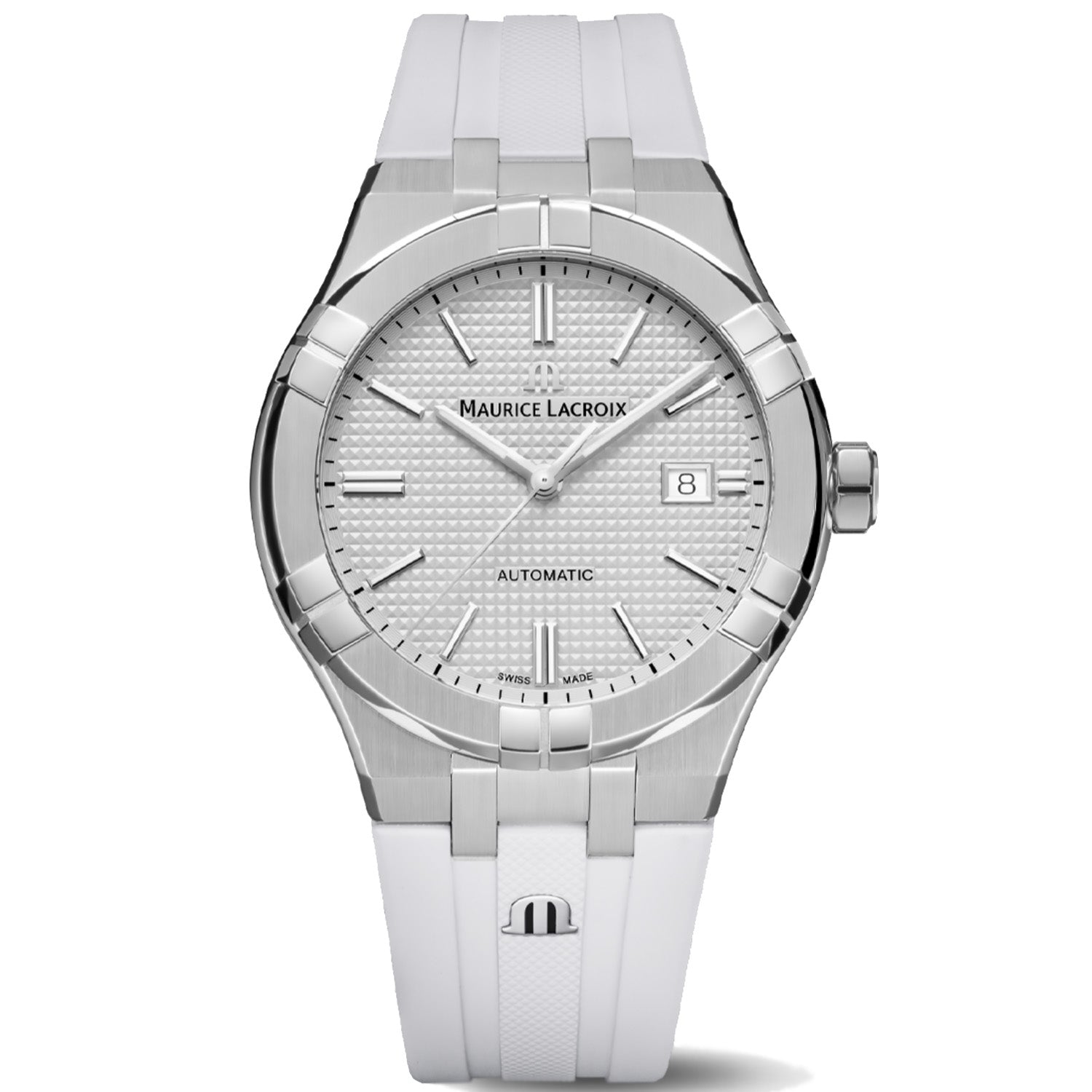 Maurice Lacroix - AIKON 42 mm Light Gray Rubber Strap - AI6008