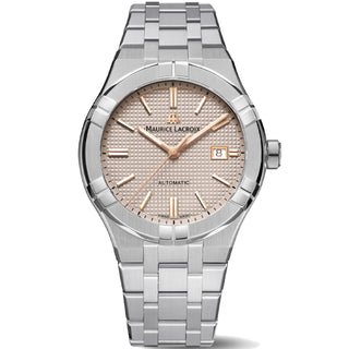 Maurice Lacroix - AIKON 42 mm Automatic Ecru Dial Stainless Bracelet - AI6008-SS002-730-1
