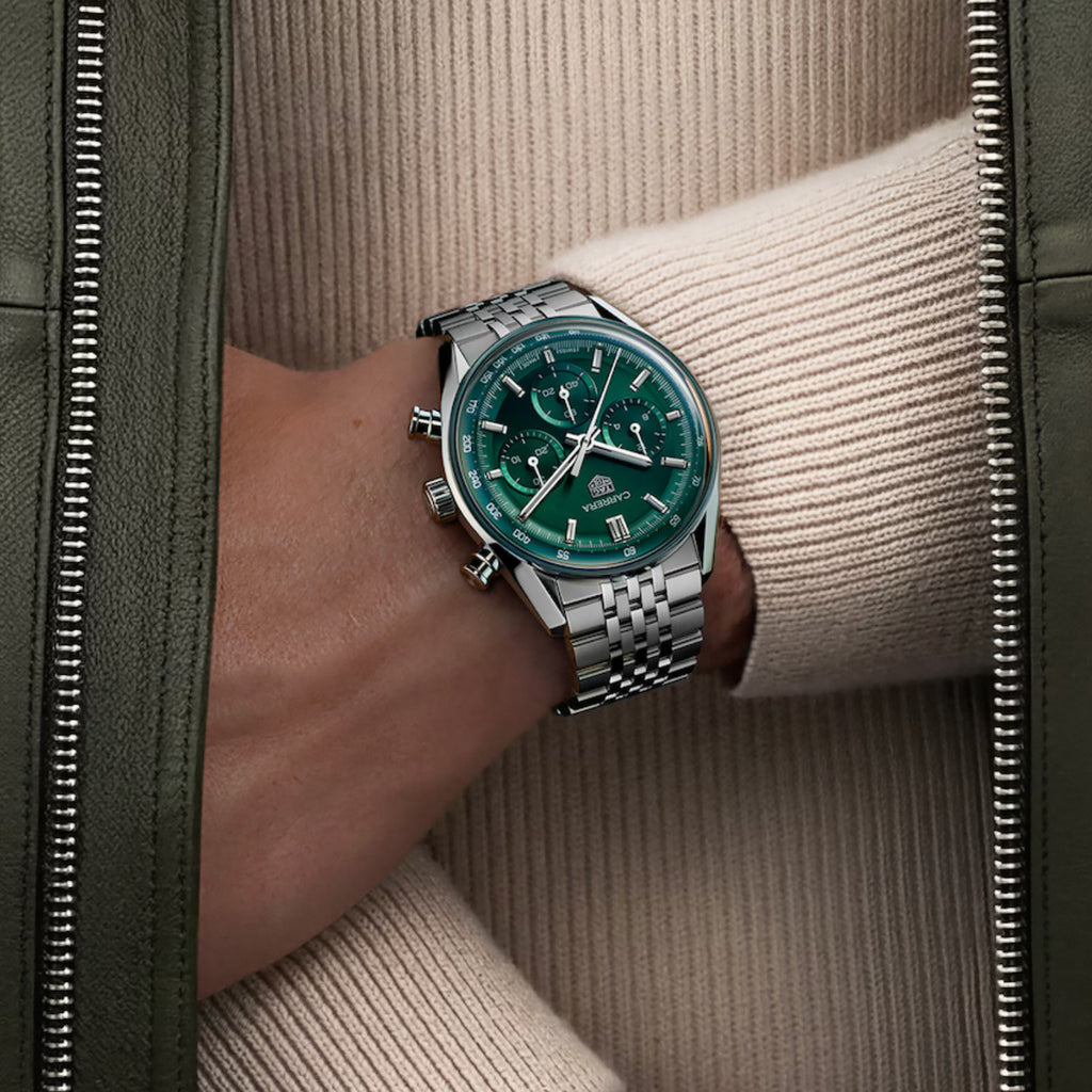 TAG Heuer - Carrera 41 mm Chronograph Glass Box Green Dial - CBS2115.BA0053