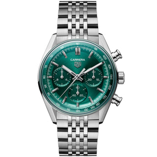 TAG Heuer - Carrera 41 mm Chronograph Glass Box Green Dial - CBS2115.BA0053