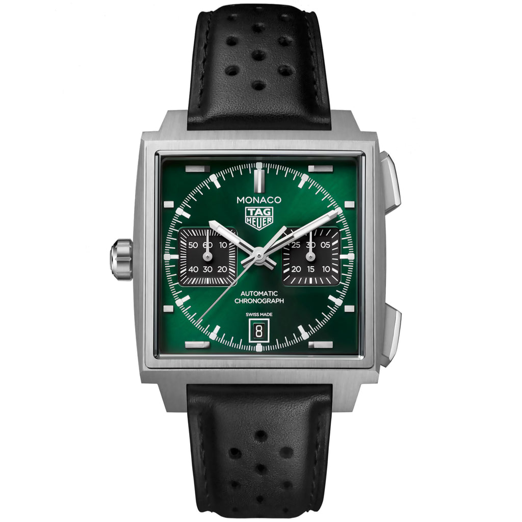 TAG Heuer - Monaco Chronograph Automatic 39 mm Titanium Green Dial - CDW2180.FC8360