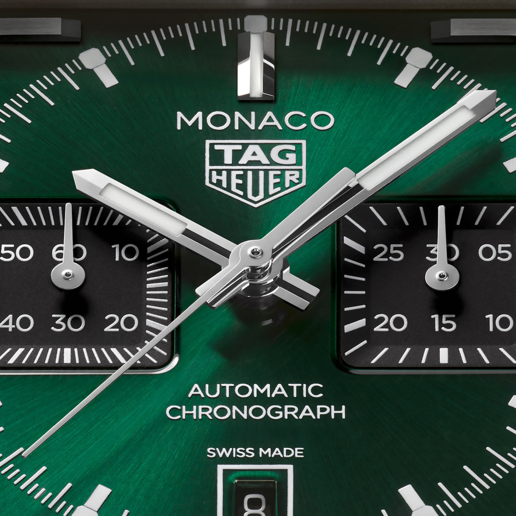TAG Heuer - Monaco Chronograph Automatic 39 mm Titanium Green Dial - CDW2180.FC8360