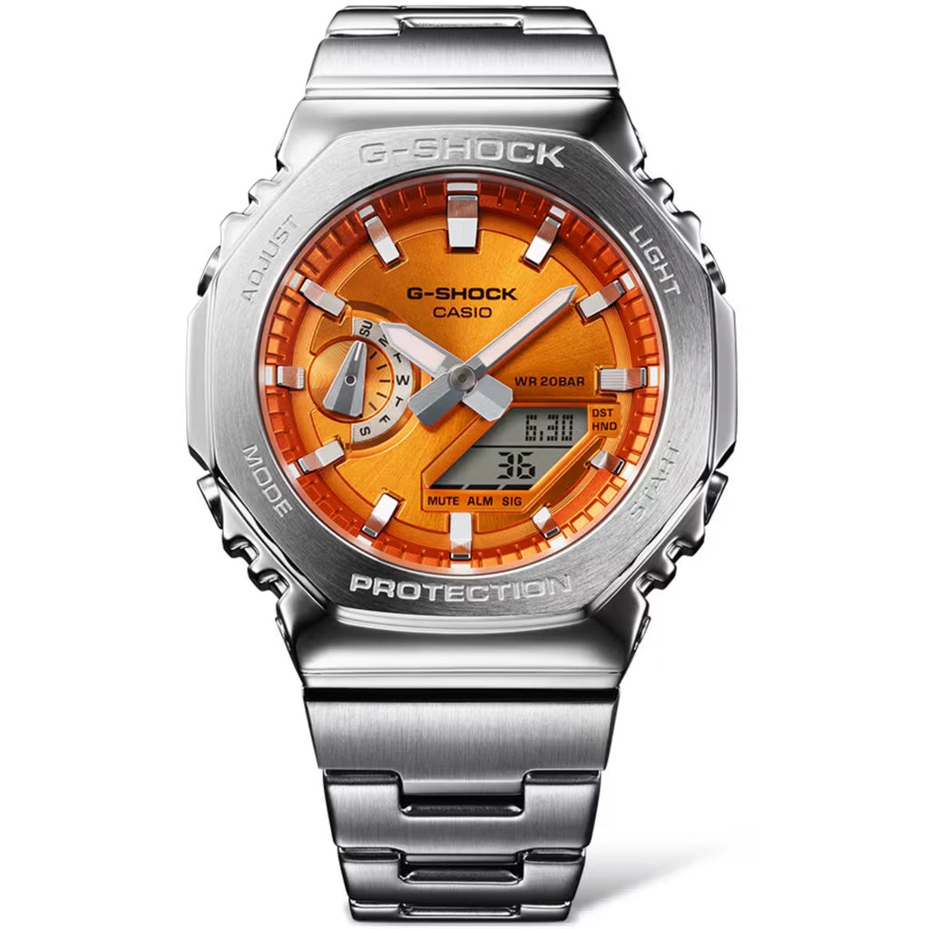 Casio G-Shock G-Steel 2100 Orange Dial - GM2110D-4A