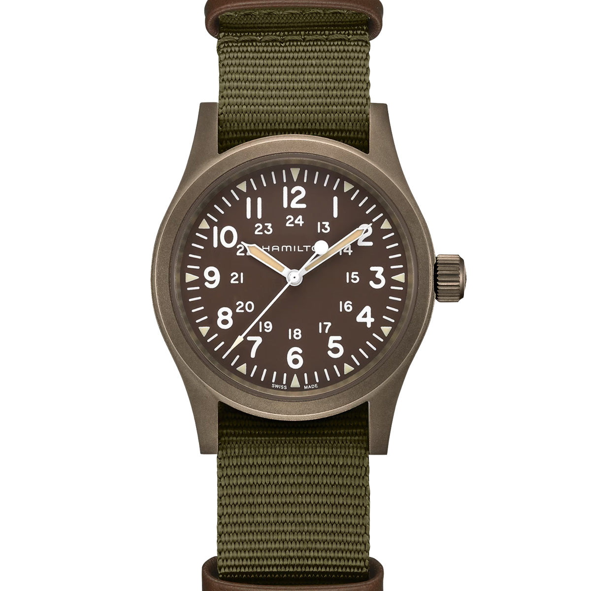 Hamilton - Khaki Field 38 mm Mechanical Green Earth Color PVD Case - H ...