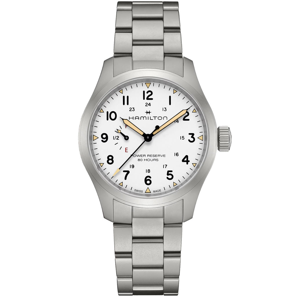 Hamilton - Khaki Field 40 mm Power Reserve White Dial Bracelet - H69509110