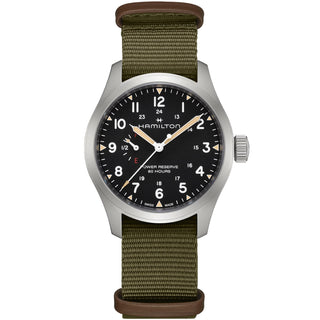 Hamilton - Khaki Field 40 mm Power Reserve Black Dial NATO Strap - H69509930