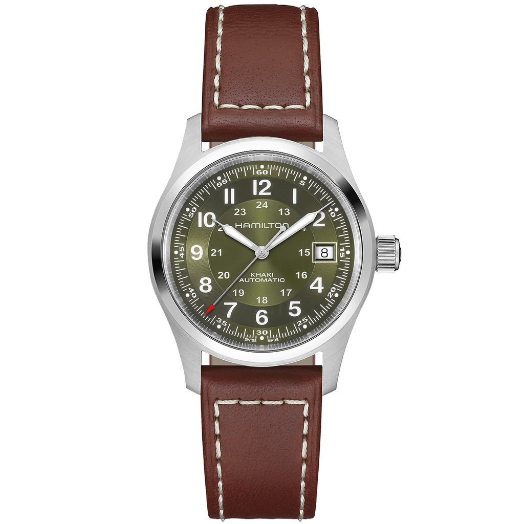 Hamilton - Khaki Field 38 mm Automatic Stainless Green Dial Military - H70455560