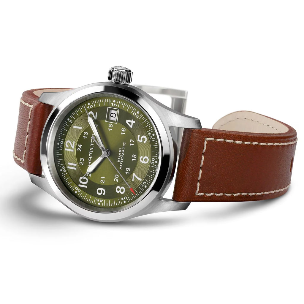 Hamilton - Khaki Field 38 mm Automatic Stainless Green Dial Military - H70455560