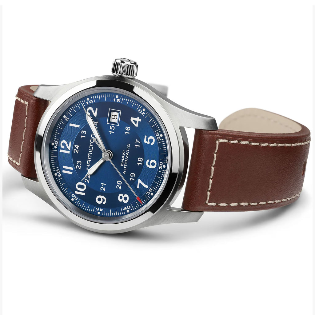 Hamilton - Khaki Field 42 mm Automatic Blue Dial Leather - H70605540