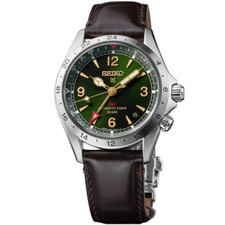 Seiko - Alpinist GMT Green Dial Leather Band - HBC007