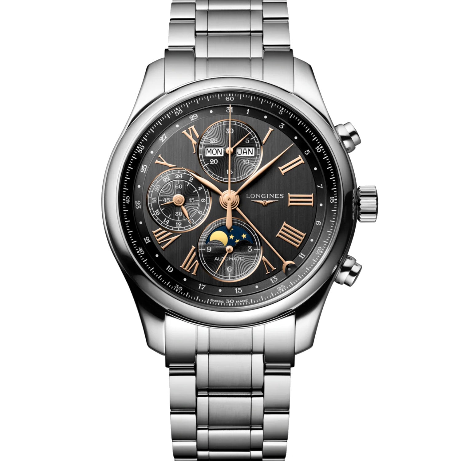 Longines - Master Collection 42 mm Moon-Phase Anthracite Bracelet