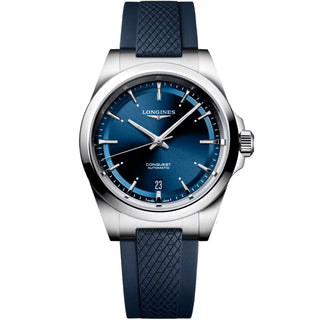 Longines - Conquest 38 mm Automatic Sunray Blue Dial Rubber Strap  - L37204929