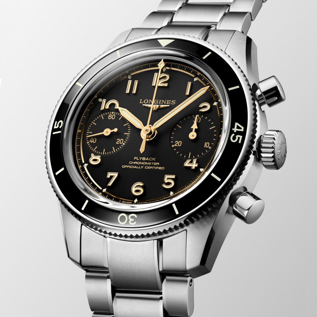 Longines - Spirit Pilot Flyback 39.5 mm Chronograph Steel Bracelet - L37214536
