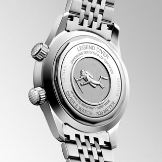 Longines - Legend Diver 39 mm White Dial Beads of Rice Bracelet - L37644166