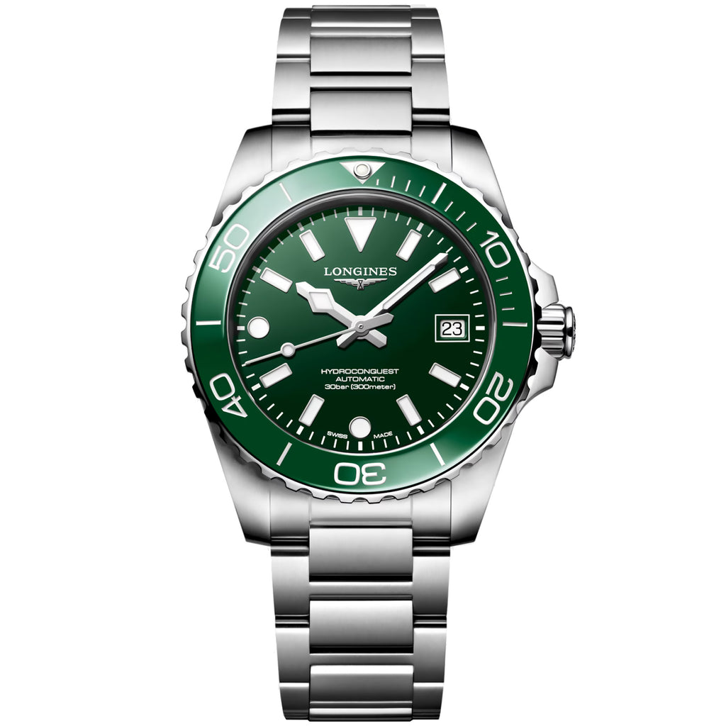 Longines - HyroConquest 39 mm Automatic Green Bezel Green Dial - L37794066