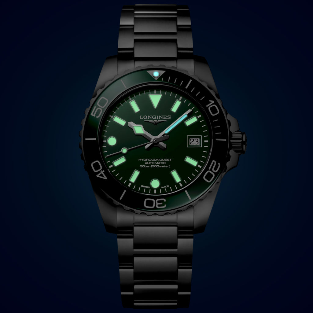 Longines - HyroConquest 39 mm Automatic Green Bezel Green Dial - L37794066