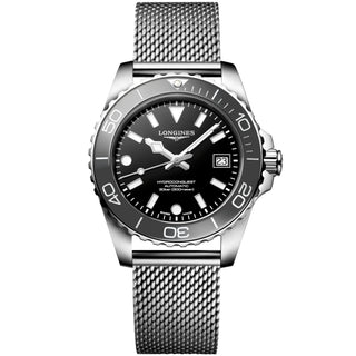 Longines - HyroConquest 39 mm Automatic Grey Bezel Black Dial - L37794706