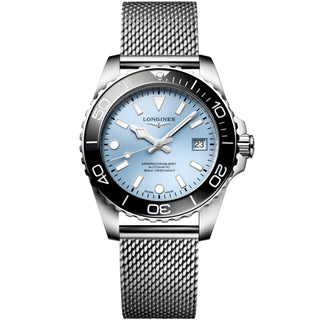 Longines - HyroConquest 39 mm Automatic Black Bezel Frosted Blue Dial - L37794996