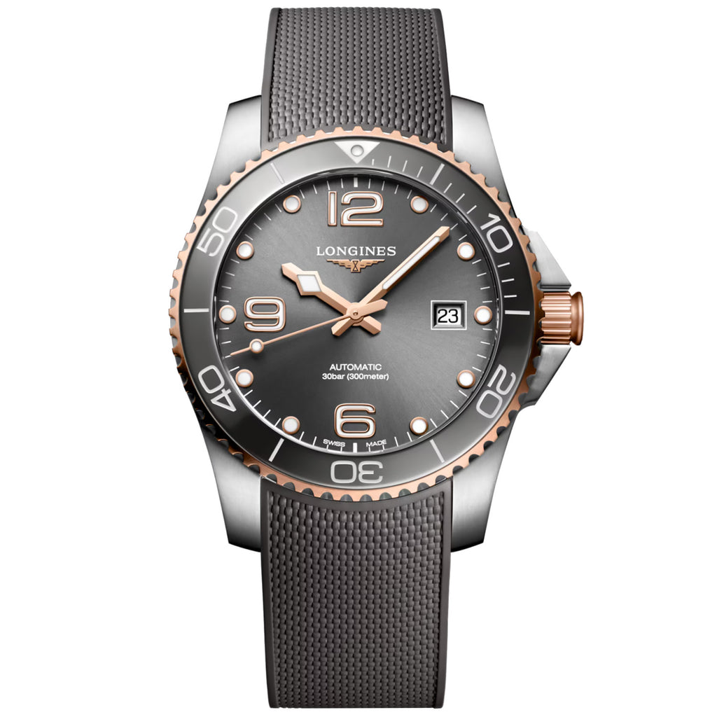 Longines - HydroConquest 41 mm Gray Dial Two-Tone Bezel - L37813789