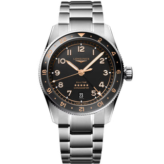 Longines - Spirit Zulu Time GMT 39 mm Black Gray Bezel - L38024506
