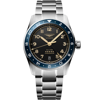 LONGINES - Spirit Zulu Time GMT 39 mm Blue Bezel Anthracite Dial - L38024606