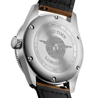 Longines - Spirit Zulu Time GMT 39 mm Green Bezel Anthracite Dial - L38024632