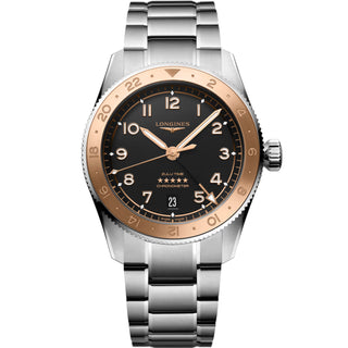 Longines - Spirit Zulu Time GMT 39 mm 1925 Steel 18k Pink Gold - L38035536