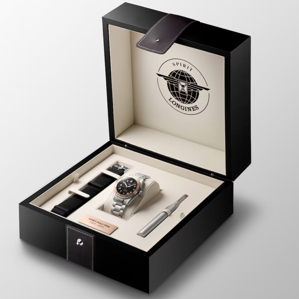 Longines - Spirit Zulu Time GMT 39 mm 1925 Steel 18k Pink Gold - L38035536