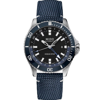 Mido - Ocean Star GMT Blue Dial Leather Strap 44 mm - M0266291705100