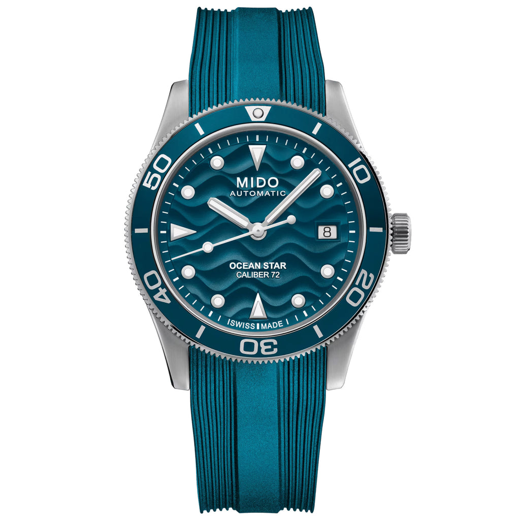 Mido - Ocean Star 39 mm Blue Wave Dial Extra Strap Special Edition - M0269071104101